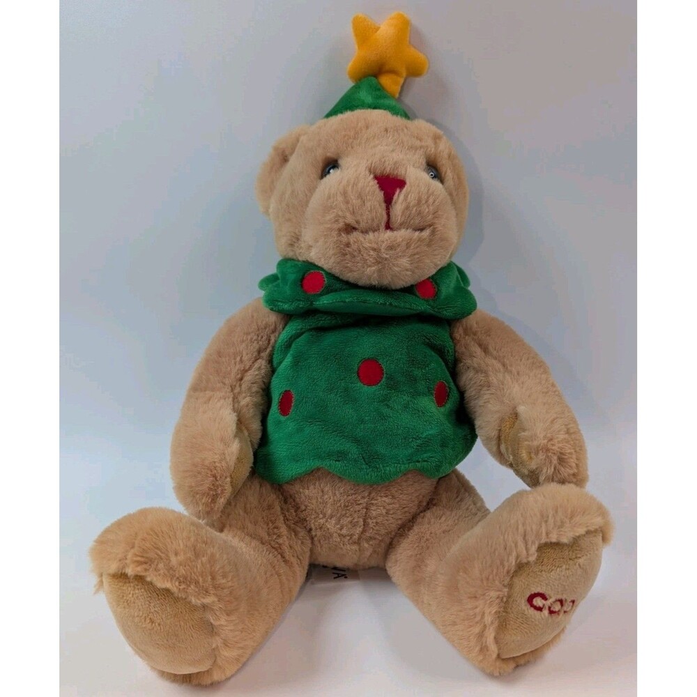 2023 Godiva Plush Bear Cute Christmas Tree Outfit 11 Inch Tall Brown Plush Soft